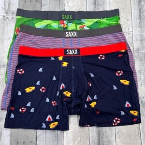 SAXX 3-PACK BOXER BRIEF MENS UNDERWEAR - ASSORTED COLORS & STYLES - SZ - XXL